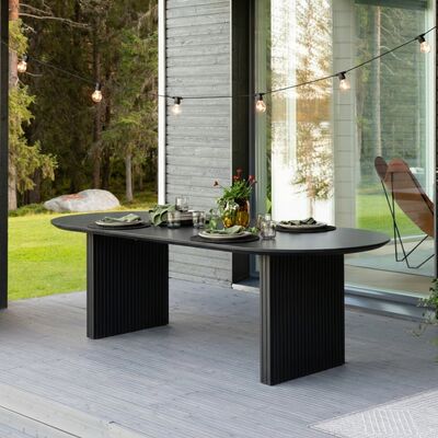 Deluxe ovaali ruokapöytä 220x100 cm greige